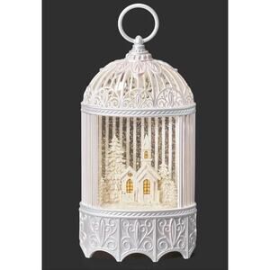 Church In Birdcage Lantern Snowglobe Glitterdome 138564 2025